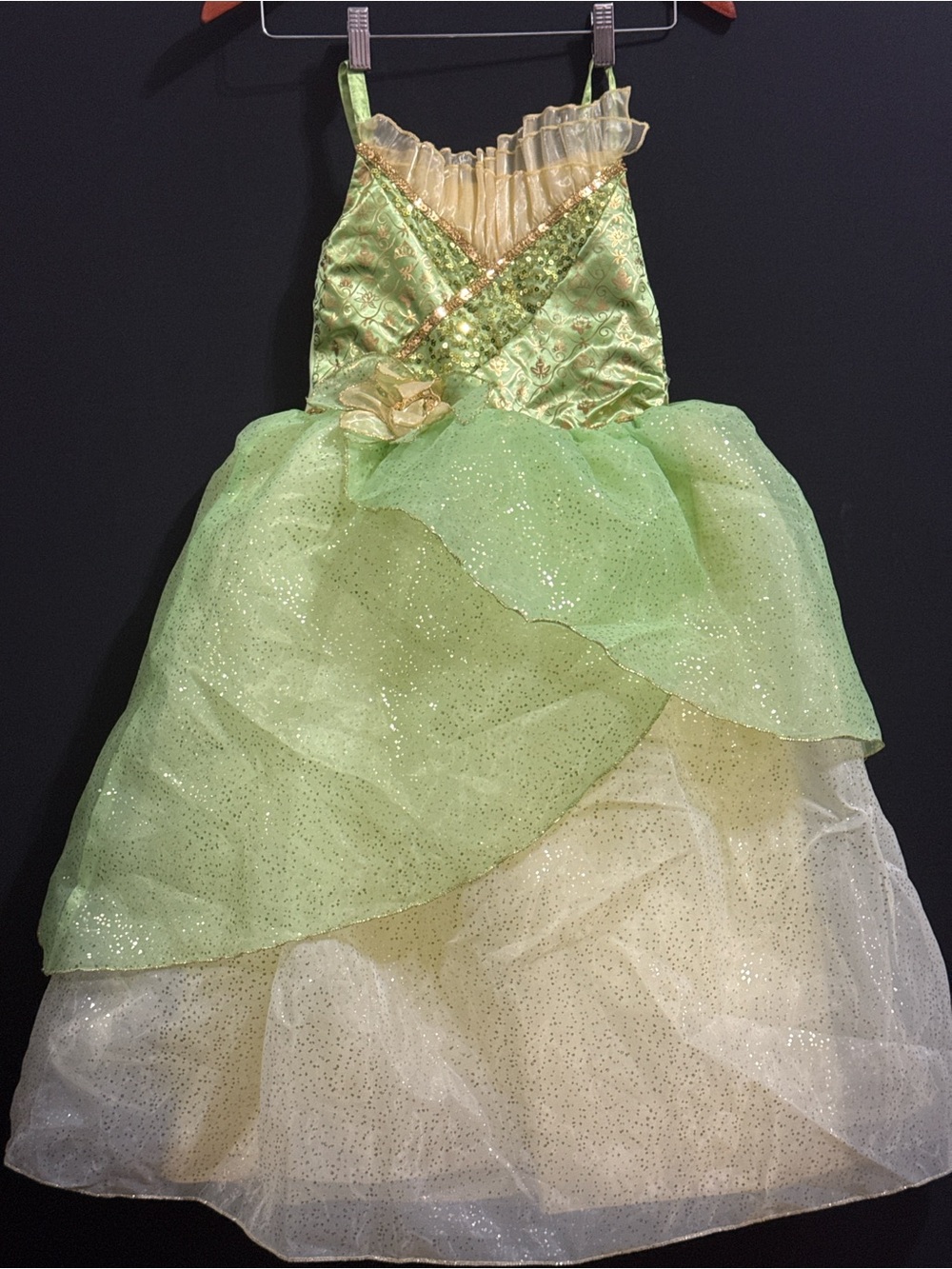 Disney Green and Gold Sparkle Princess Tiana Dress